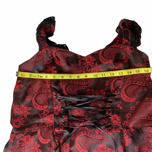 Hearts & Roses Corset Pin-up Dress. Size 14 - Picture 5 of 12